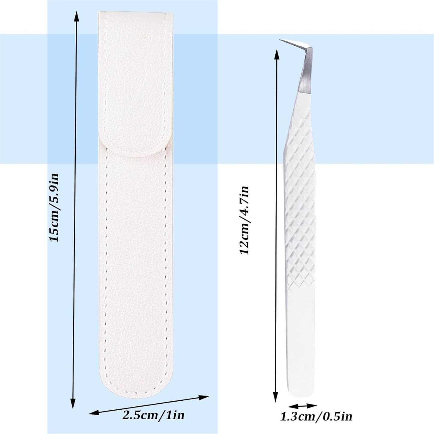 Lash Tweezers For Eyelash Extensions Fiber Tip Lash Tweezers Tweezers For Women Precision Tweezers Professional Craft Tweezers, Fiber Tip Japanese Steel (White-Boot Tweezers)