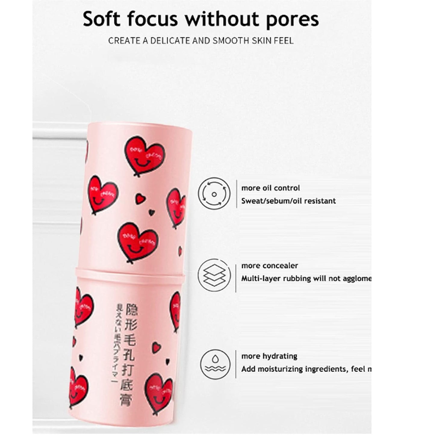 Invisible Pore Stick - Pore Eraser Waterproof Face Primer Makeup Base Oil-control Smooth Fine Lines Isolation Makeup Primer Pore Invisible Cream (1 Pack)