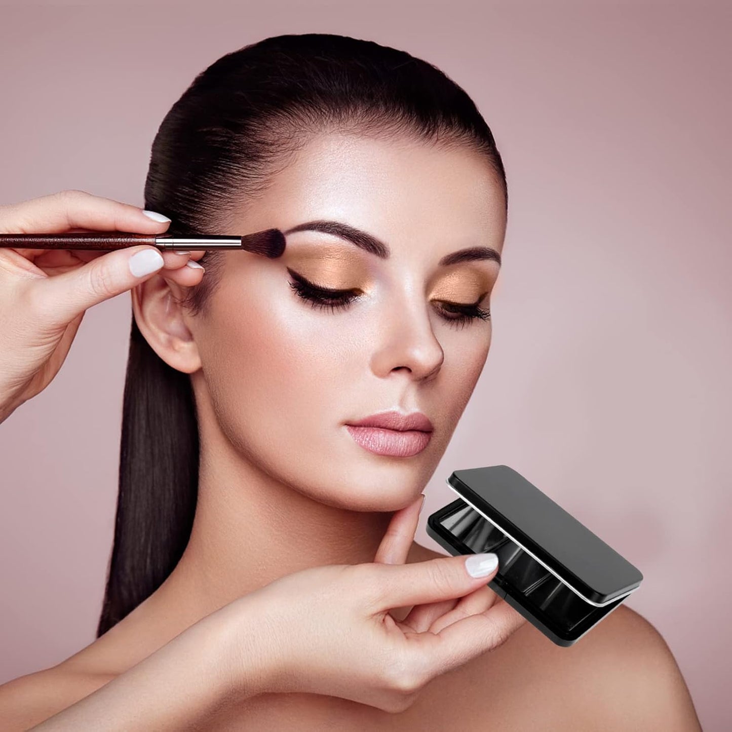 Luxshiny Makeup Case Organizer Empty Eyeshadow Box Empty Eyeshadow Pans Refillable Makeup Container Case For Eyeshadow Powder Blush Lipstick Highlight Makeup Palettes Makeup Samples