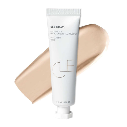 CLE Cosmetics CCC Cream (Neutral Fair 101 / SPF 50) - Color Correcting CC Cream with Sunscreen - Lightweight, Hydrating, Light to Medium Coverage Foundation - BB & CC Cream Hybrid - 1 fl oz