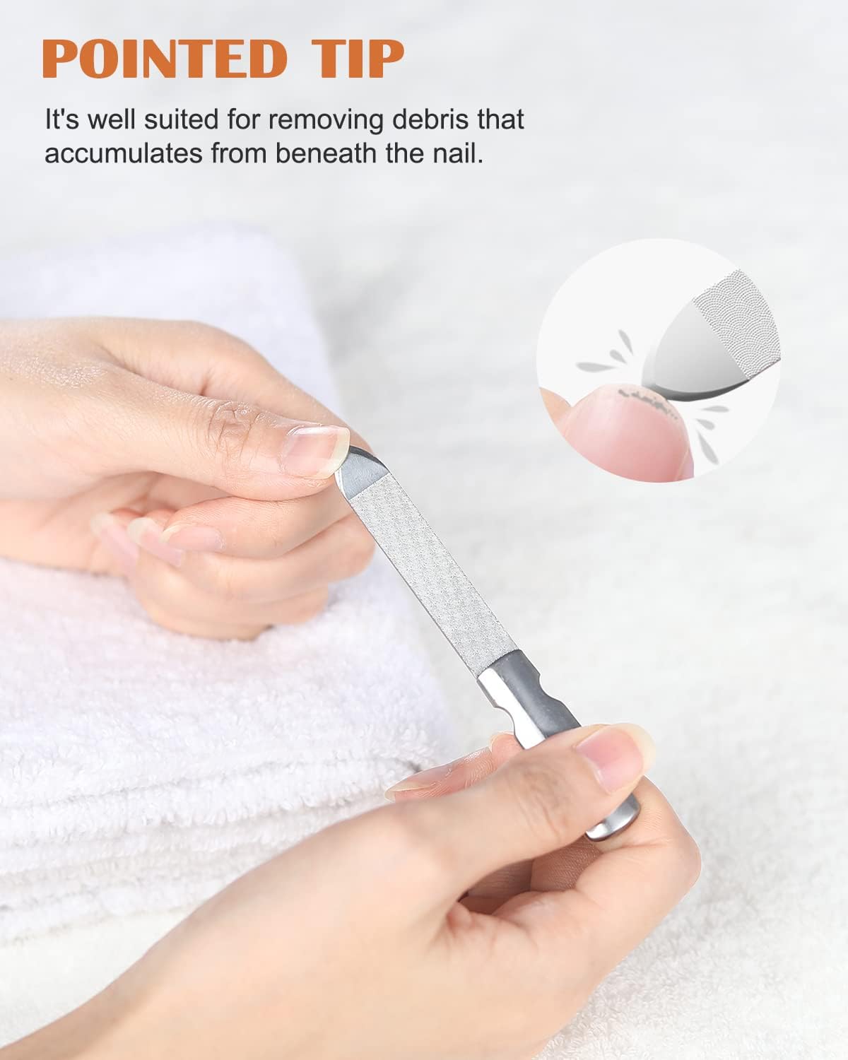 FVION Professional Metal Nail Files - 2 PCS, Double-Sided, Stainless Steel, Coarse & Fine Grit, Manicure & Pedicure Tool Set