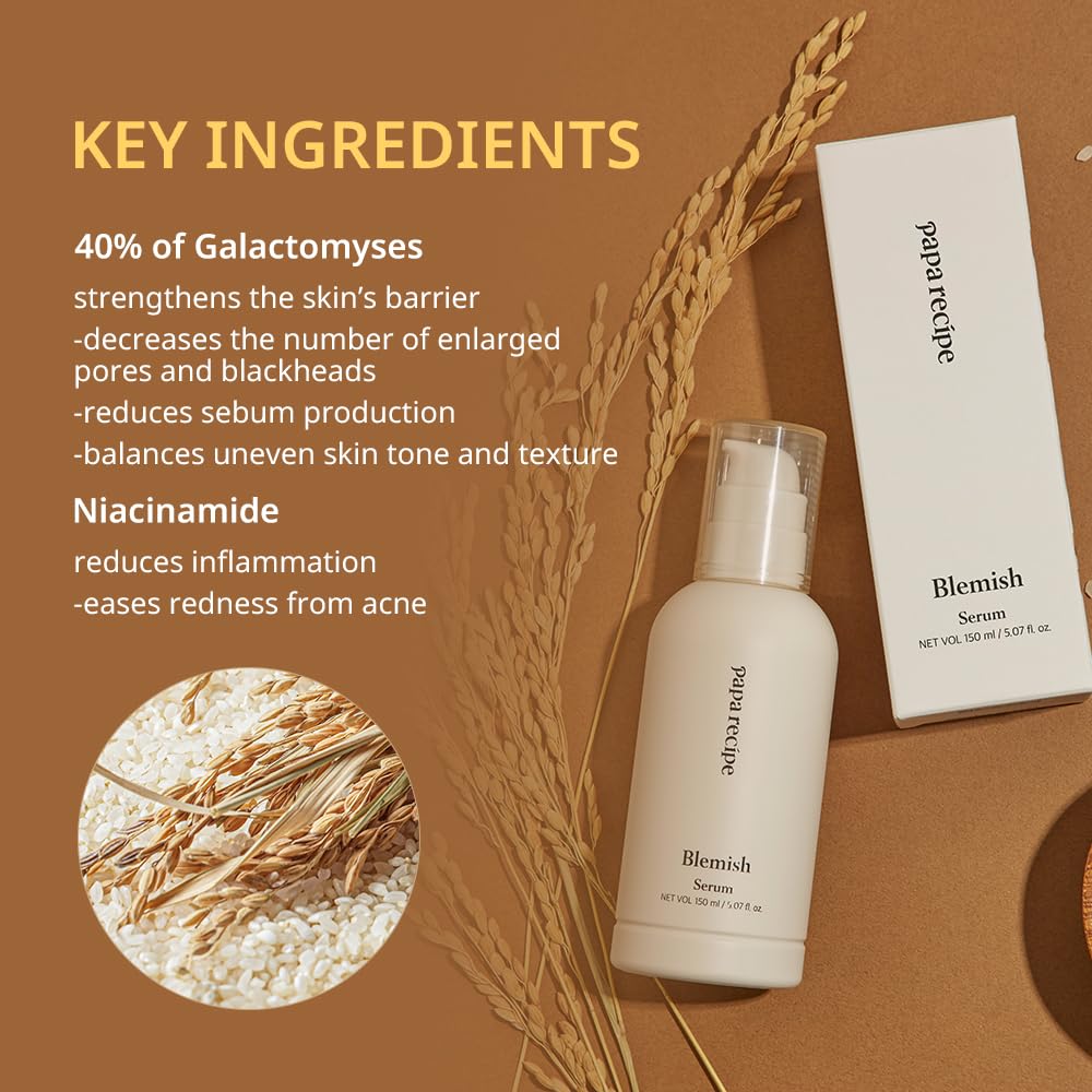 [Papa Recipe] Blemish Serum 150ml, 5.07 Fl Oz|Moisturizing Hydrating Skin Serum, Facial Skin Care, Bakuchiol Dewy Looking Skin, Smooth Skin Texture for Sensitive Skin|Korean Skin Care, Large Volume, Galactomyces Ferment Filtrate Hyaluronic Acid