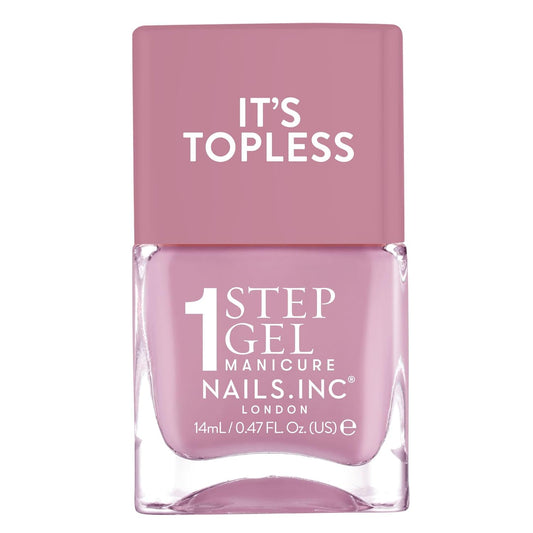 Nails Inc It's Topless Gel-Like Nail Polish, 4-in-1 Base Coat, Treatment, Color & Top Coat, Long Lasting, Strong, Chip Free Nails, Glossy Salon Quality Manicure, Air Dry Nail Polish, Lily, 0.47 Fl Oz