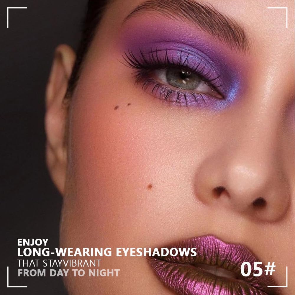 Kaely Powder Eyeshadow Quad, Lavender Purple Glitter Eyeshadow Palette Makeup, Neutral Eye Shadow Palette for Older Women Pigmented Waterproof, sombras para ojos, Blendable, Cruelty-free, 05