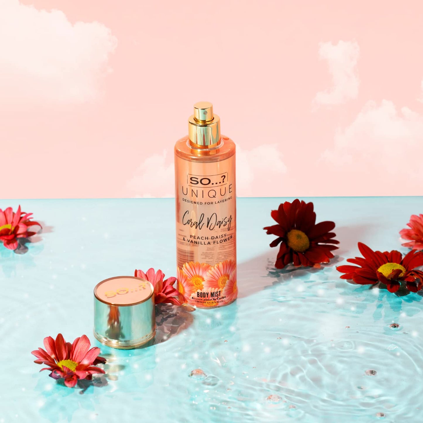 So…?...? Unique Coral Daisy Body Mist - Perfume for Women - Gourmand Fruity Vanilla Perfume - Gifts - Body Spray for Women - 5.1 oz
