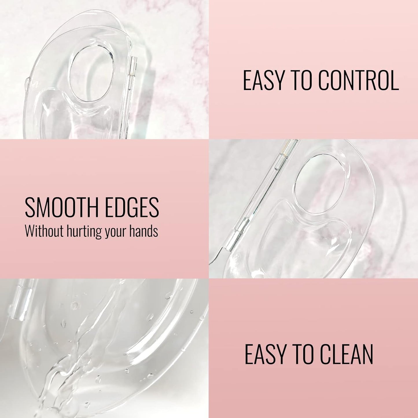 Erinde Handheld Makeup Mixing Palette, Acrylic Transparent Mixing Foundation Tray for Makeup Artist and Beginner, Lipstick Eyeshadow Foundation Color Test Art nail Palette With Foundation Spatula