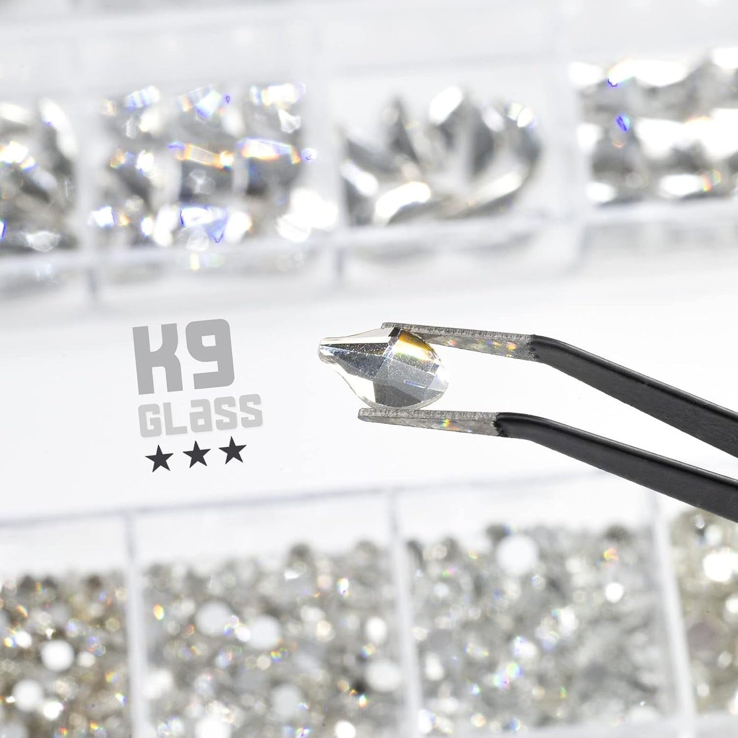 24 Styles Silver Clear Nail Rhinestones Multi Shapes Flatback K9 Glass Crystal White Gems Round Beads Stones Diamonds Jewels Nail Art Charms for Nails Face Eyes Makeup DIY Crafts Clothes Shoes