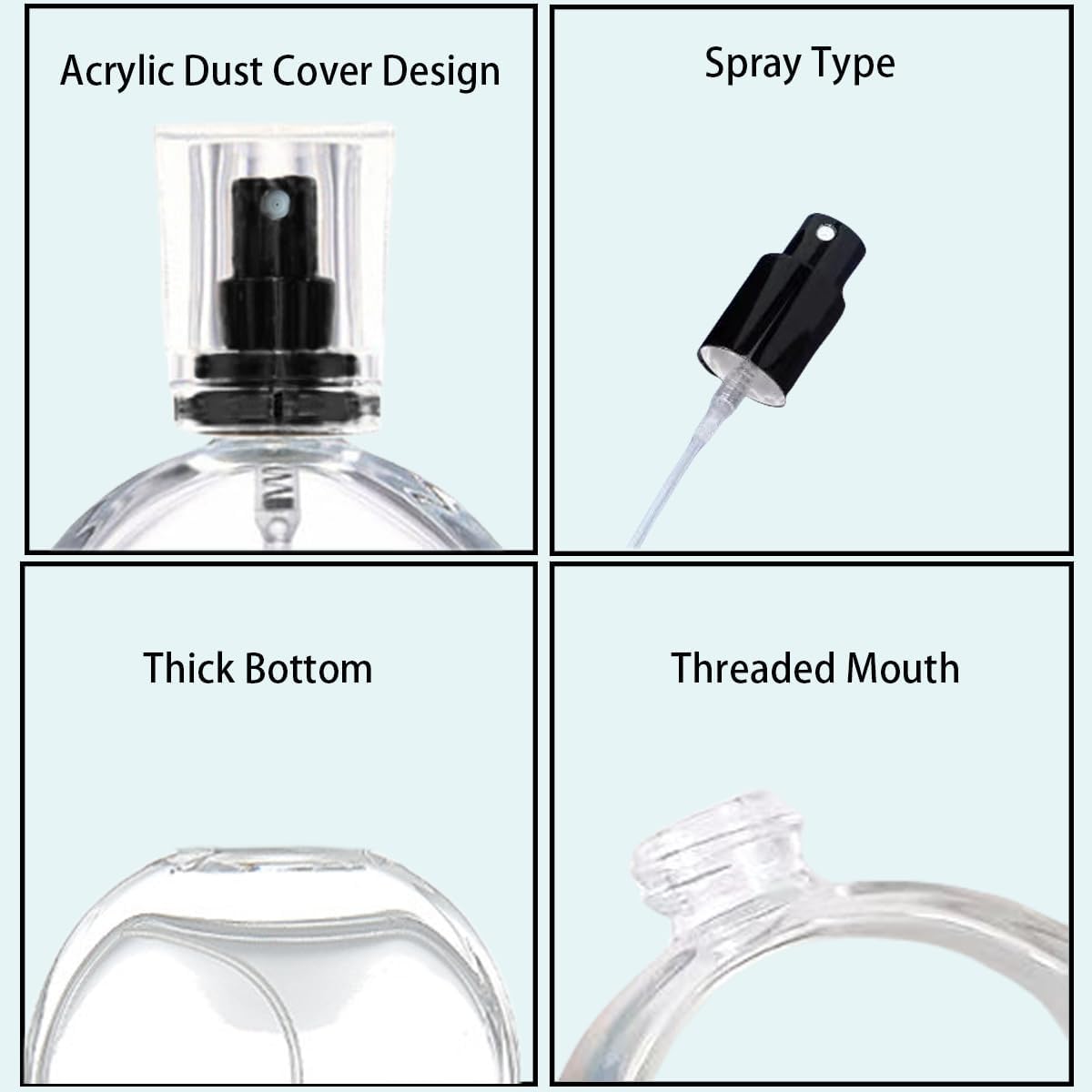 3 Pcs Perfume Bottle Atomizers,1 oz Refillable Fine Mist Sprayer Empty Fragrance Bottles Portable Travel Perfume Dispenser Containers for Essential Oil perfumery(30ml)