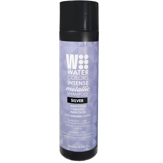 Watercolors INTENSE METALLIC Semi Permanet Color Depositing Shampoo-Sulfate & Paraben Free to Maintain & Enhance Hair Color 8 fl oz - SILVER