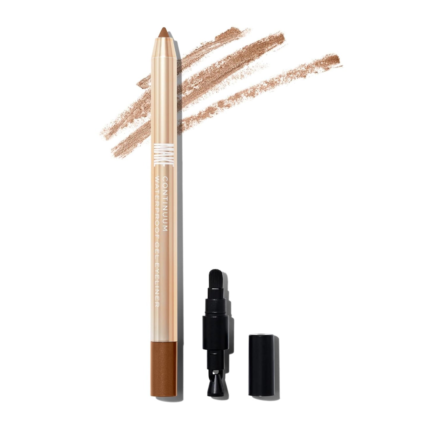 MAKE Beauty Continuum Waterproof Gel Eyeliner Pencil. Creamy, Pigmented Multi-Use, including Waterline with Built-in Sharpener and Blending Brush. Smudge-Proof Makeup. Shade - Otherworld, Bronze
