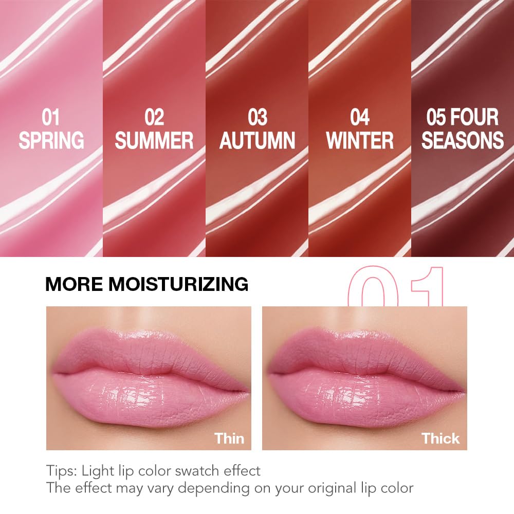 1Pcs Tinted Lip Balm Moisturizing Lipstick – Soft Pale Pink Sheer Hydrating Lip Color for Dry Lips – Nourishing Lip Balm for All Women with a Subtle Natural Scent (S01 Spring)