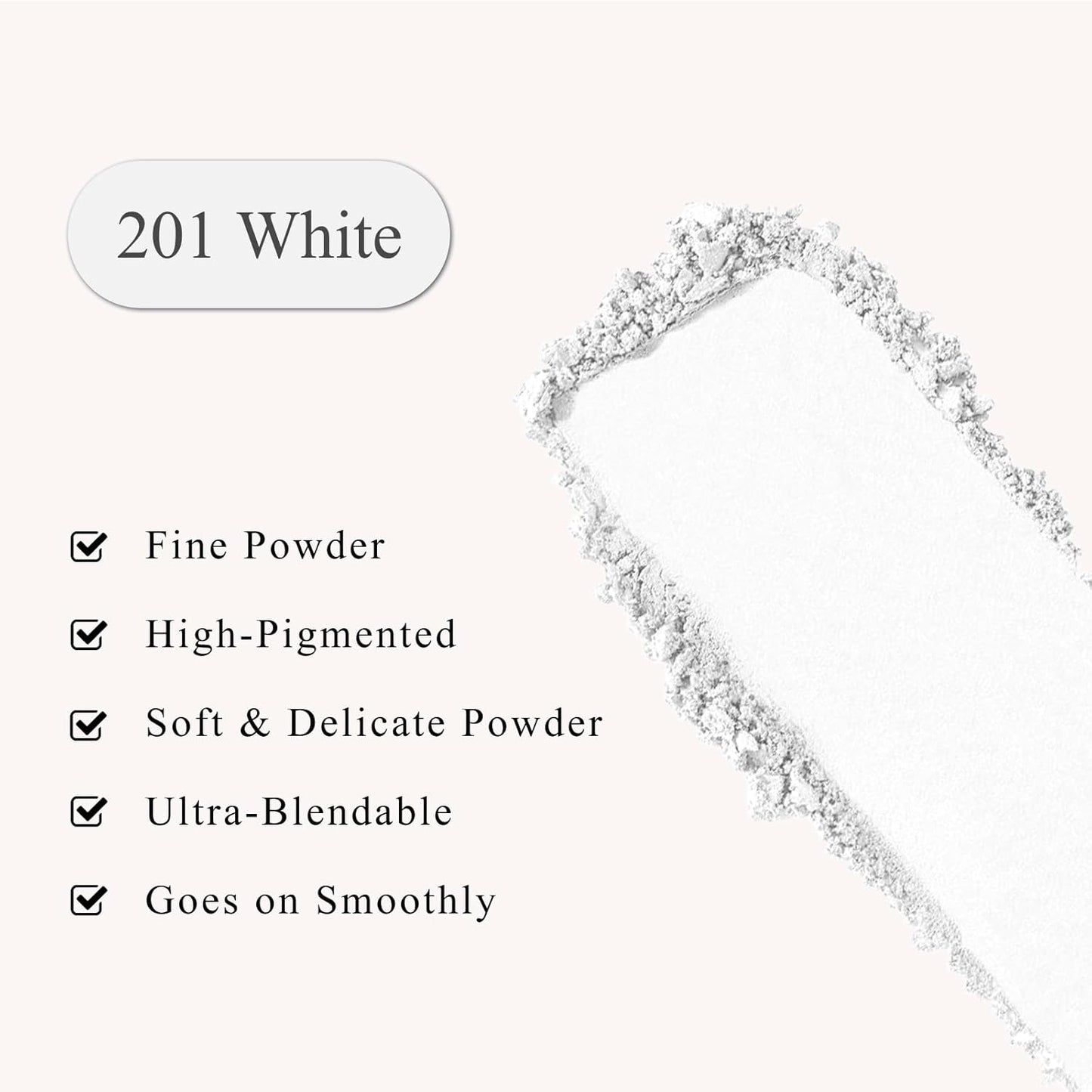 Single White Eyeshadow, Pressed Powder Matte Eye-Shadow Palette Make-up, Blendable Long Lasting High Pigment White Eye Makeup Halloween Paint & Face Body Paint