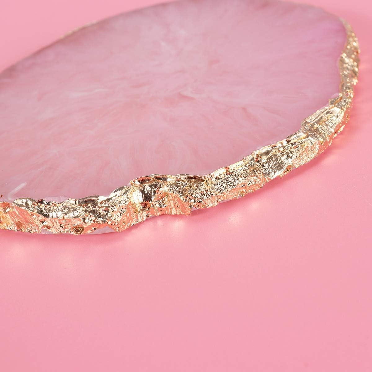 Resin Nail Art Palette, Kalolary Polish Holder Drawing Color Palette, Nail Art Painting Gel Palette Manicure Tool (Pink)