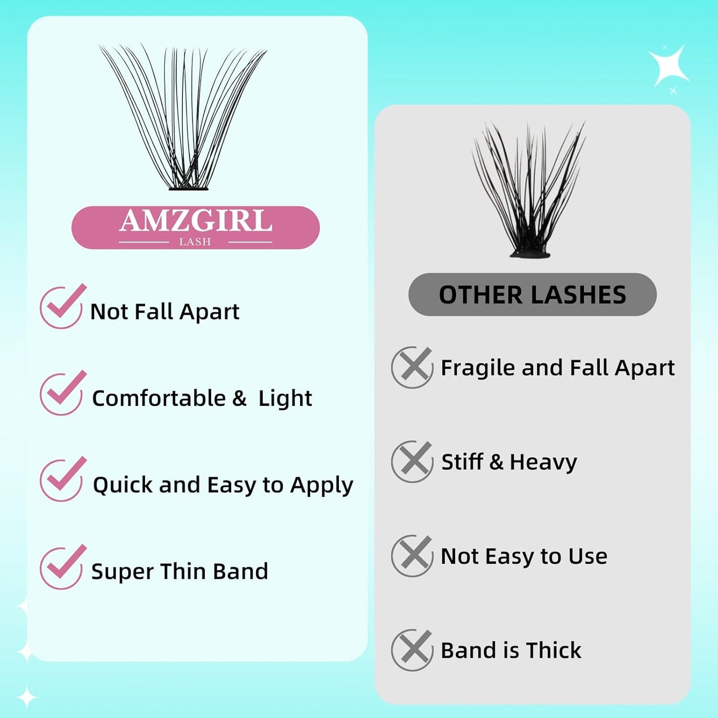 Lash Clusters Wispy 280PCS Eyelash Extension 60D Cluster Lashes Individual Lashes DIY Lash Extension Natural Look Cluster Eyelash Extensions Soft False Eyelashes at Home for Beginners(10mm)