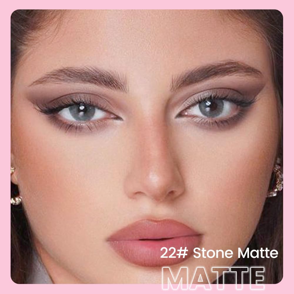 evpct 1Pcs Stone Matte Cream Eye Shadow Brightener Sticks for Eyes Waterproof Pigmented, Double Ended Cream Eyeshadow Stick Pencil Pen with Applicator, Eye Shadow Palette Highlighter Makeup 22