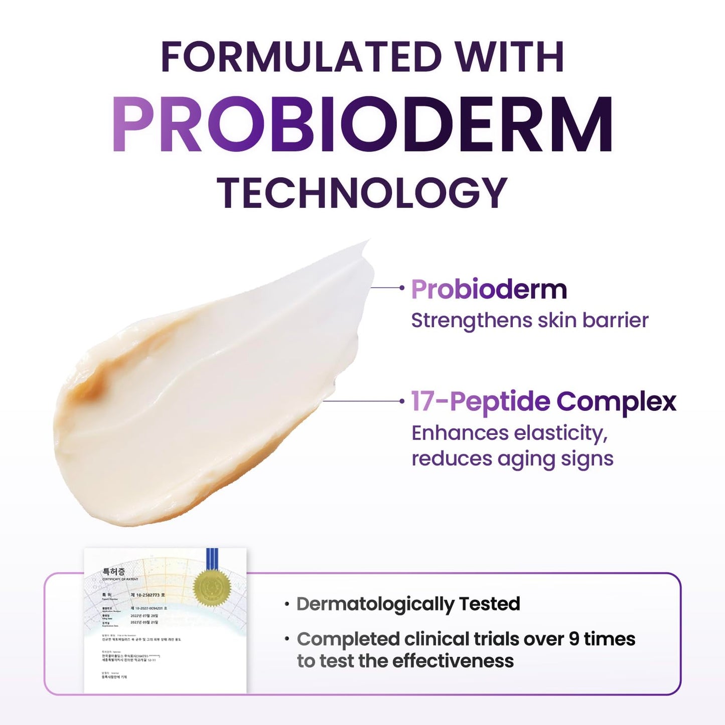 Probioderm 3D Lifting Cream 1.7 fl oz | Advanced Korean Anti-Aging Probiotics Facial Night Cream Moisturizer with 17-Peptide Complex & Patented Probioderm for Wrinkles on Face and Neck