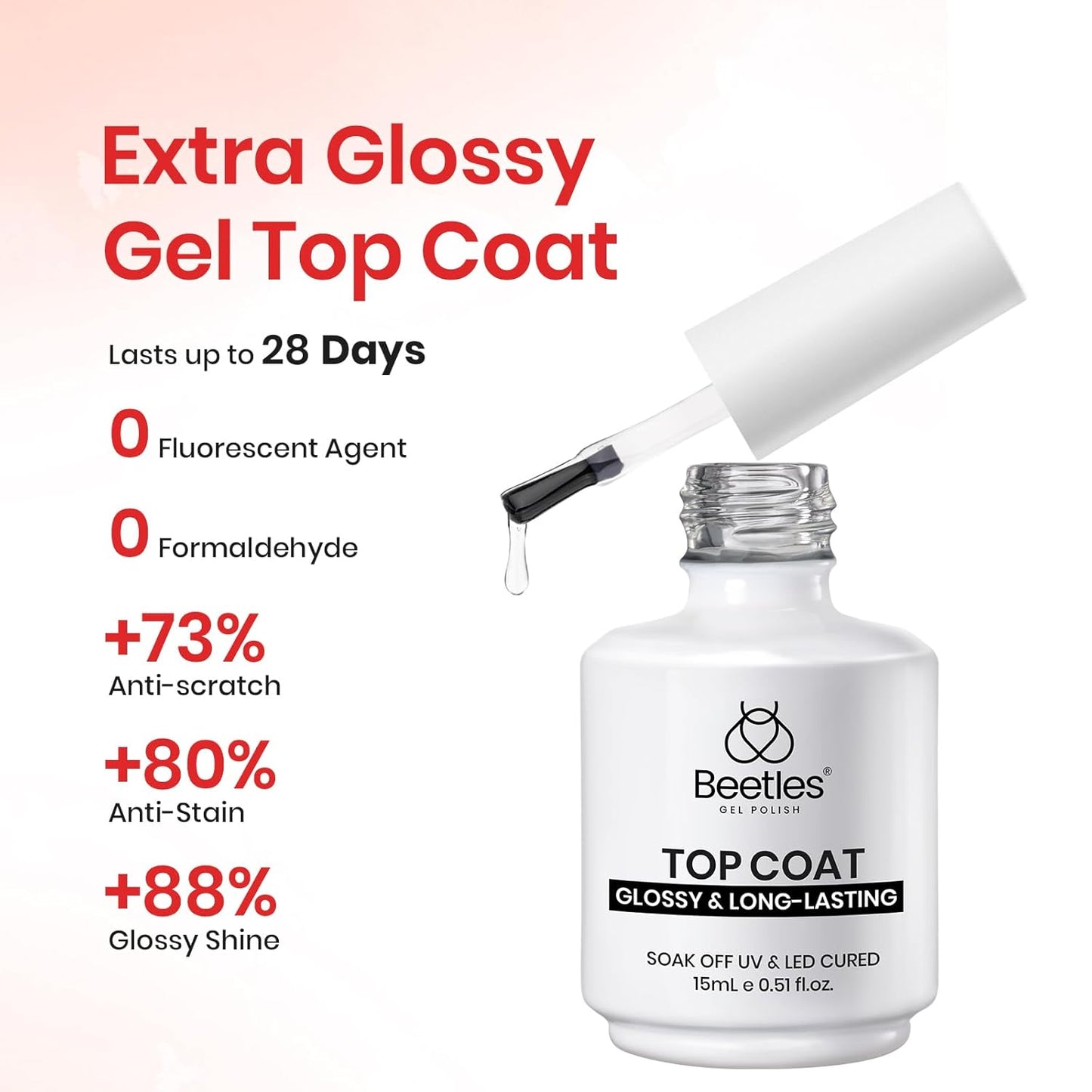 Beetles Blooming Gel and Extra Glossy No Wipe Gel Top Coat Nail Polish Halloween Set, for Spreading Effect Marble Natural Stone Watercolor Floral Print Nail Art Painting