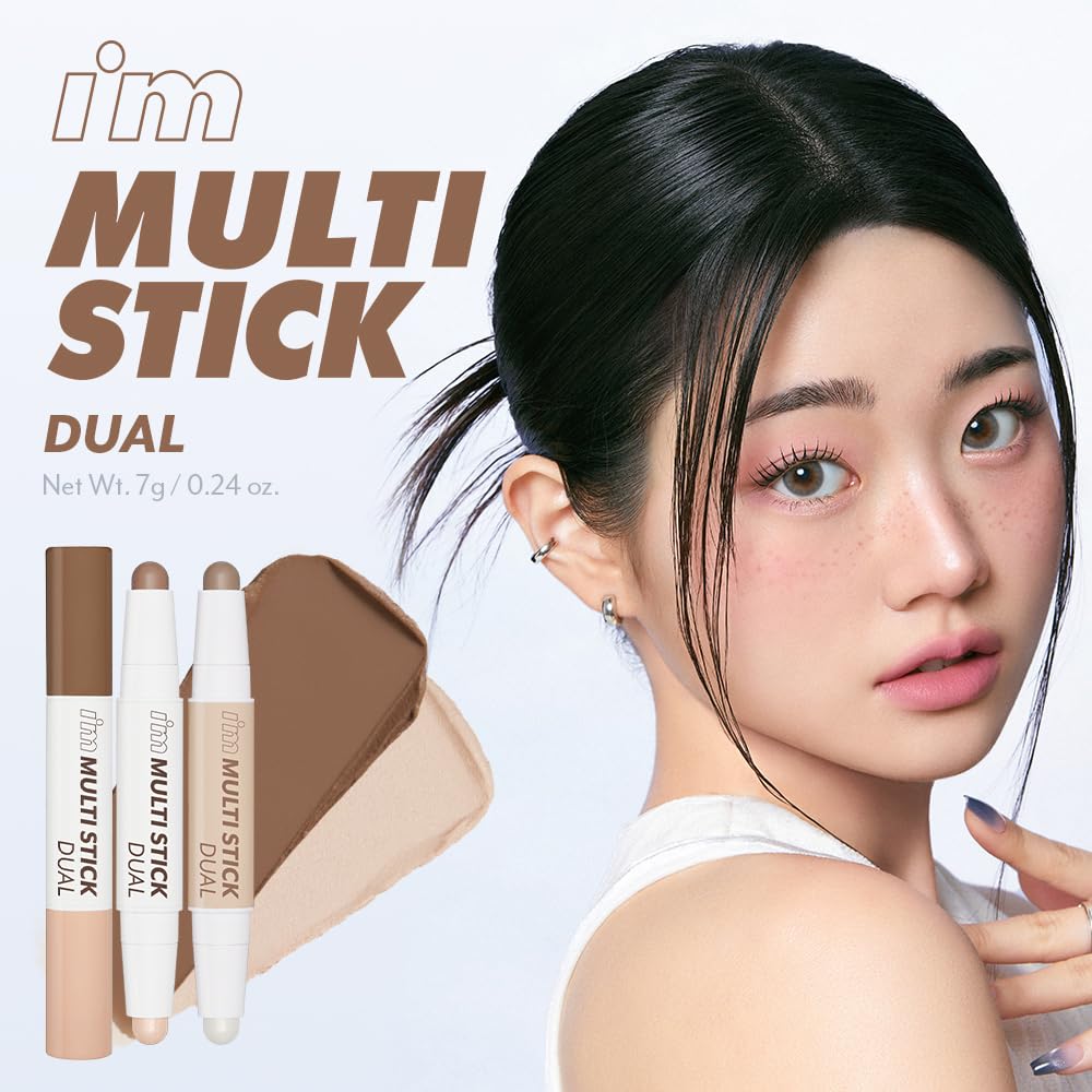 I'M MEME I'm Multi Stick Dual | Two Shade Shading and Highlighting Matte Finish | Suitable for Beginners Portable Size | 002 Cool Contouring