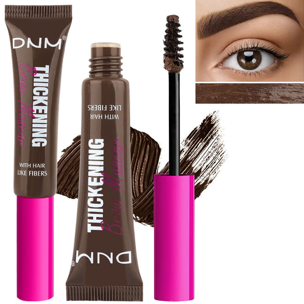 Kaely 2Pcs Thickening Brow Mascara,Tinted Eyebrow Gel Waterproof,Eyebrow Color Makeup,Brow Fast Sculpt,Vegan,Cruelty Free,maquillaje gel para cejas a prueba de agua,07 Espresso