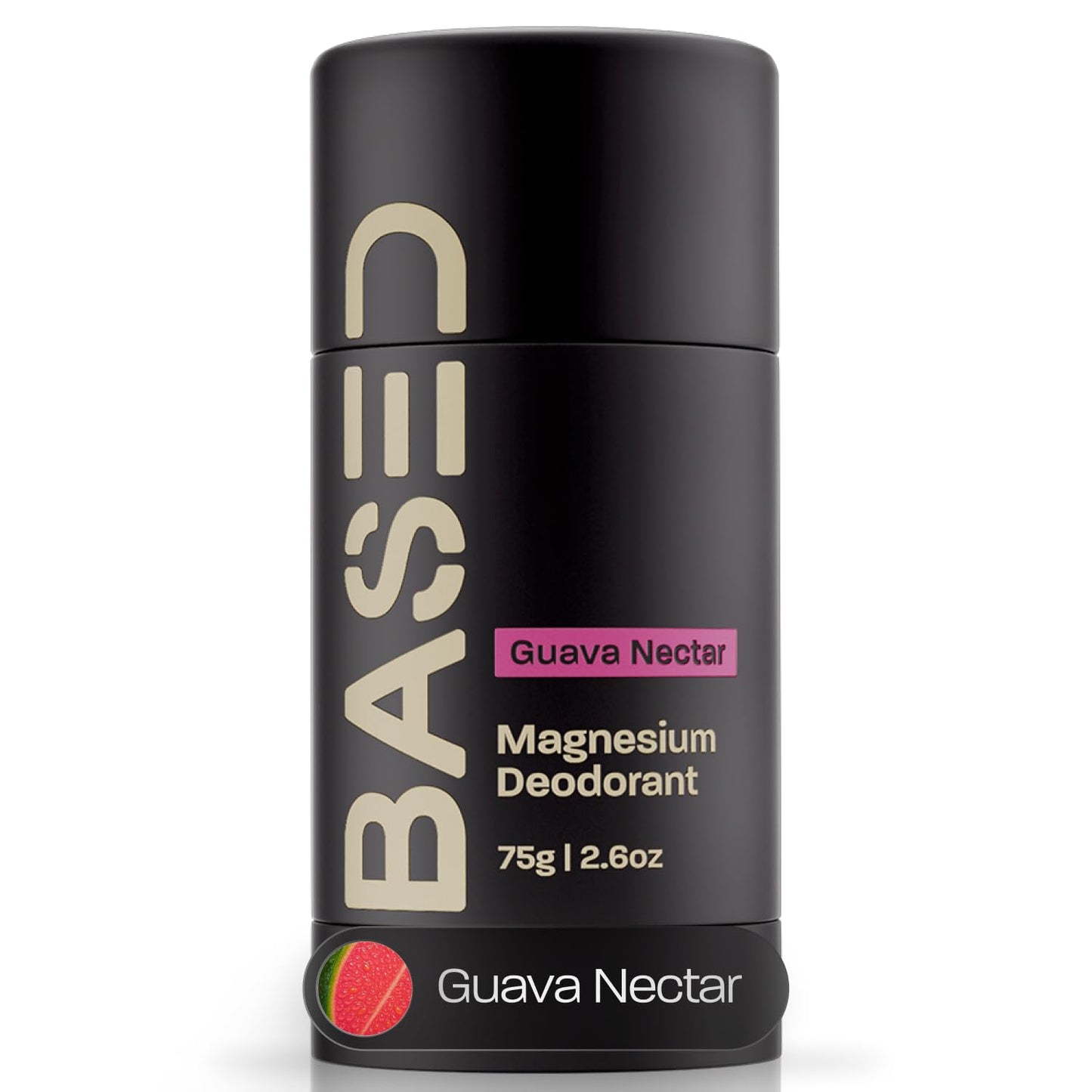 BASED Performance Deodorant For Men, All Day Odor Protection, Aluminum Free with Magnesium, Beeswax & Shea Butter, 100% Paraben, Sulfate, Phthalate Free, Naturally-Derived Guava Nectar Scent