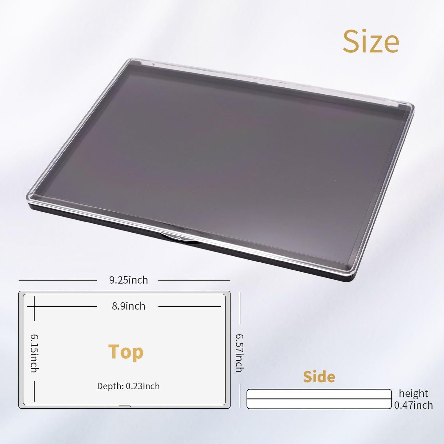 AJLTPA Magnetic Makeup Palette with Clear Top, Empty Eyeshadow Pan Dispensing Storage Box with 40Pcs Adhesive Metal Stickers for DIY Cosmetics Blush Powder(XL Large - 9.25"x6.57")