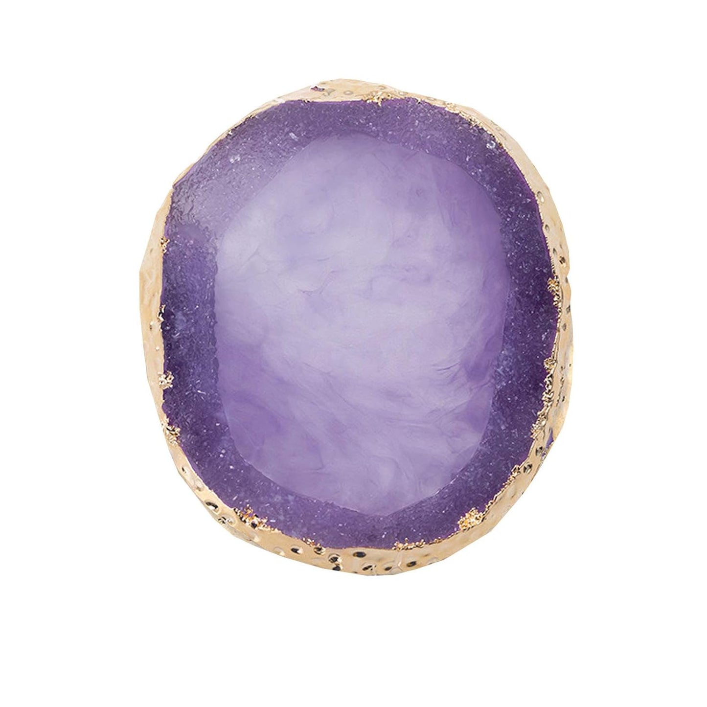 MISUD Resin Nail Art Palette, Golden Edge Paint Drawing Color Palette, Agate Nail Palette Manicure Nail DIY Tool (Purple)