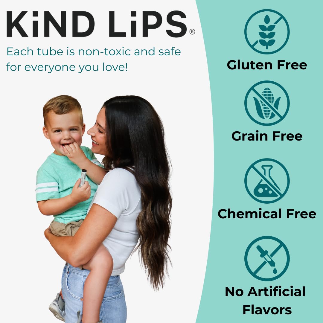 Kind Lips Sweet Mint Lip Balm 2-Pack - USDA Organic, Natural Chapstick Alternative for Dry Lips | Gluten-Free, Cruelty-Free
