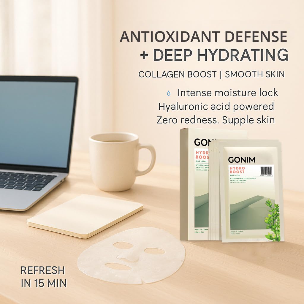 Face Mask Korean Skin Care with Hyaluronic Acid & Collagen Activation- Face Masks Skincare Hydration, Anti Aging & Moisturizing Sheet Mask, Travel Essentials, Korean Face Mask 30ml x15 Sheets