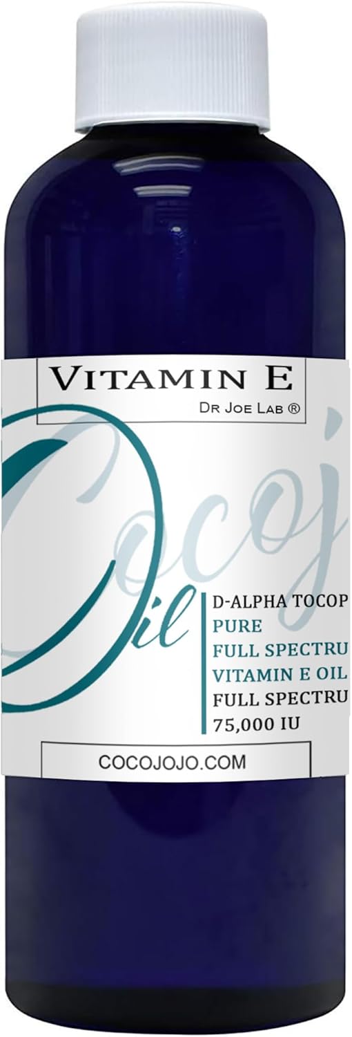cocojojo Organic Liquid Vitamin E Oil for Skin, Hair, Face, Body Oil, 100% Pure Natural Cold Pressed Unrefined, Moisturizes & Nourishes, Non GMO - 2 Oz