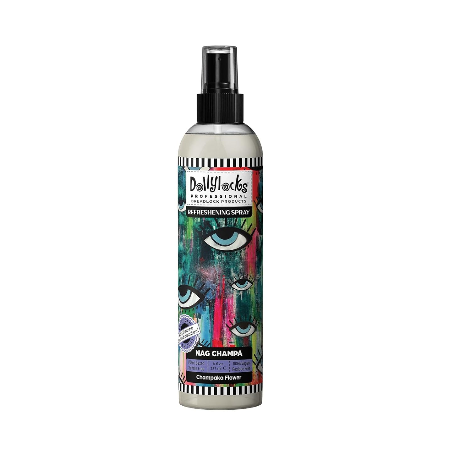 Dollylocks Refreshening Spray – Residue-Free Dreadlock Spray & Loc Moisturizer, Plant Based Deodorizer & Conditioner for Dreads, Vegan & pH-Balanced (Nag Champa Scent, 8oz)