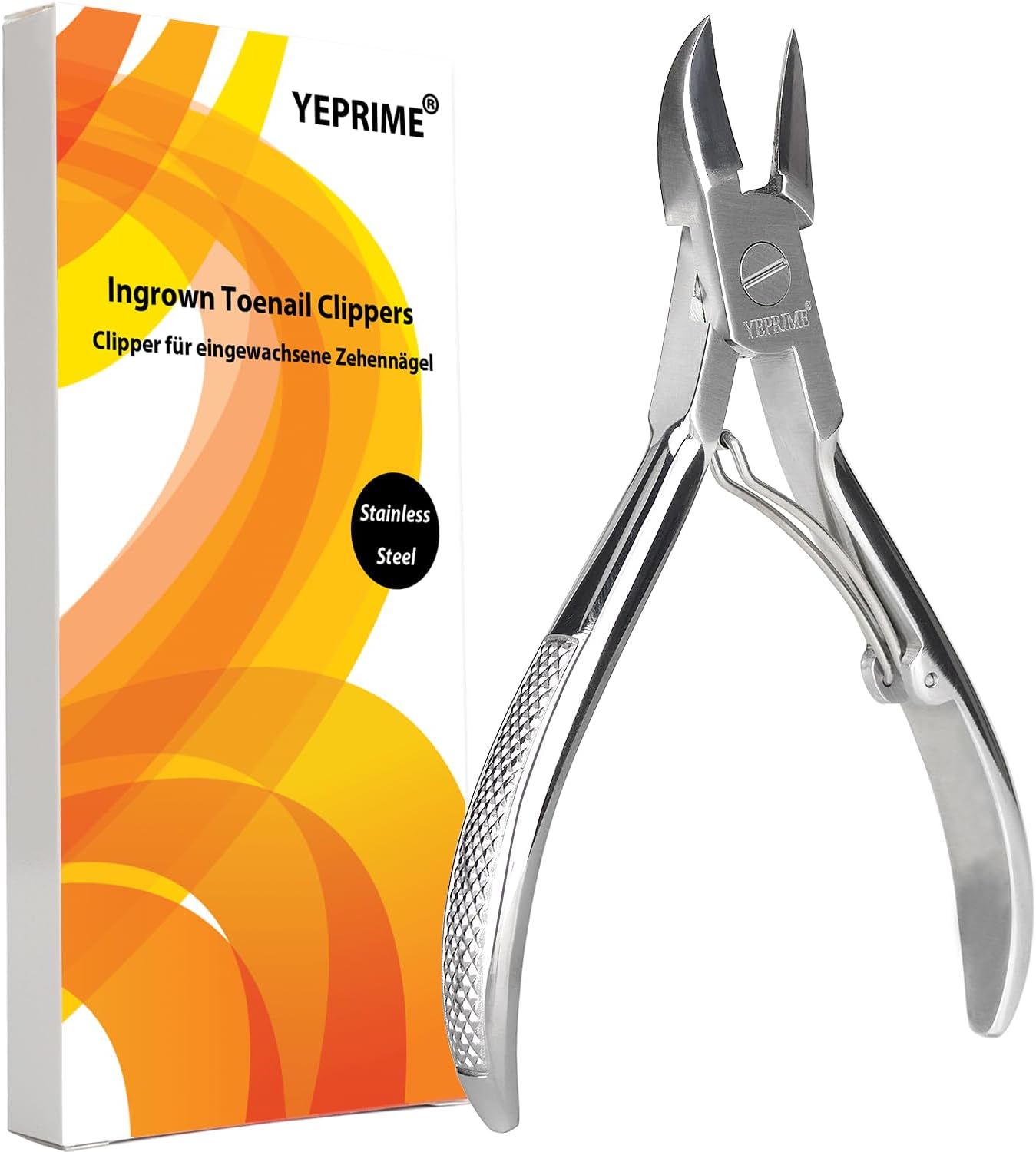 Podiatrist Toenail Clippers, Super Sharp and Wear-resistant Toe Nail Cutters for Thick and Ingrown Nails, Hand Forged Stainless Steel Pedicure Clippers for Men Women Seniors, Curved Blade