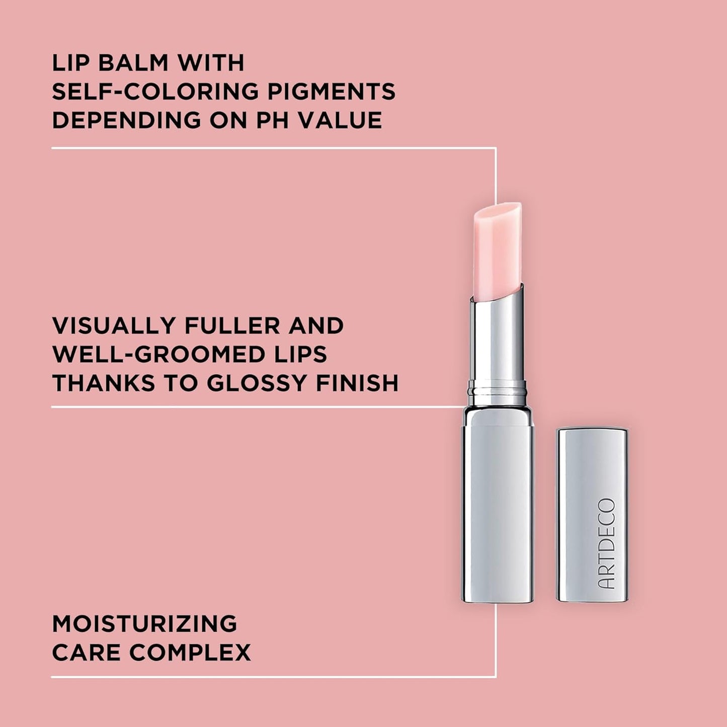 ARTDECO Color Booster Lip Balm in boosting pink - nourishing lip balm with color-adapting pigments - lip plumper with spearmint flavor - prevents dryness & chapping - lip care with kernel oil - 0.1 Oz