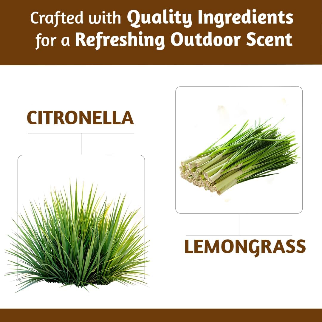 Folkulture Citronella Incense Sticks | Pack of 240 Long 12” Citronella & Lemongrass Incense Sticks | Slow Burn, Non Toxic, Organic |for Patios, Gardens, Camping, BBQs & Outdoor Gatherings