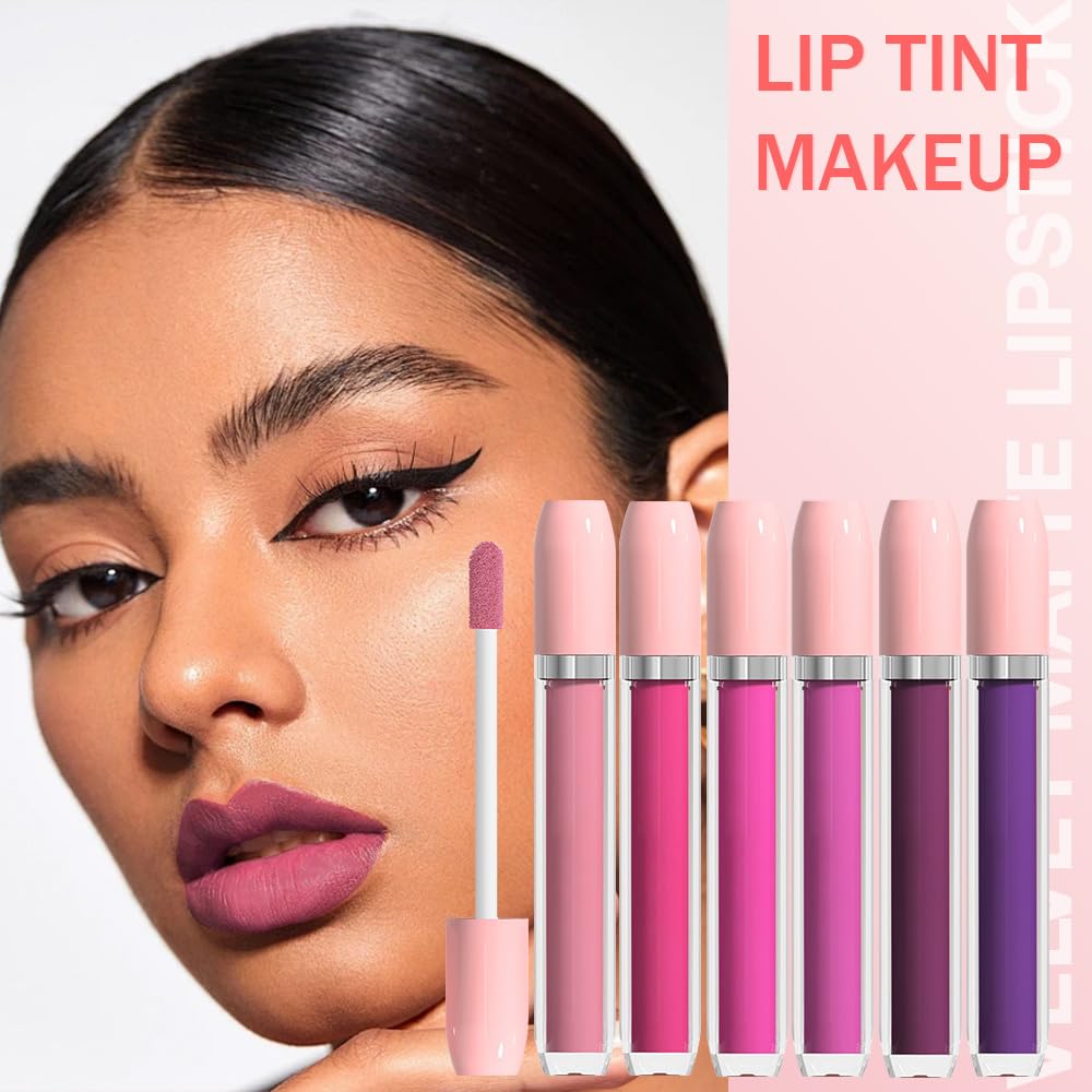 BINGBRUSH Super Matte Longwear No-Budge Stay On Smudge Proof Liquid Lipstick Long Lasting Makeup for Women,Highly Pigmented Color and Instant Shine, Cheeky, Soft Matte Lip Cream Lightweight Lipgloss