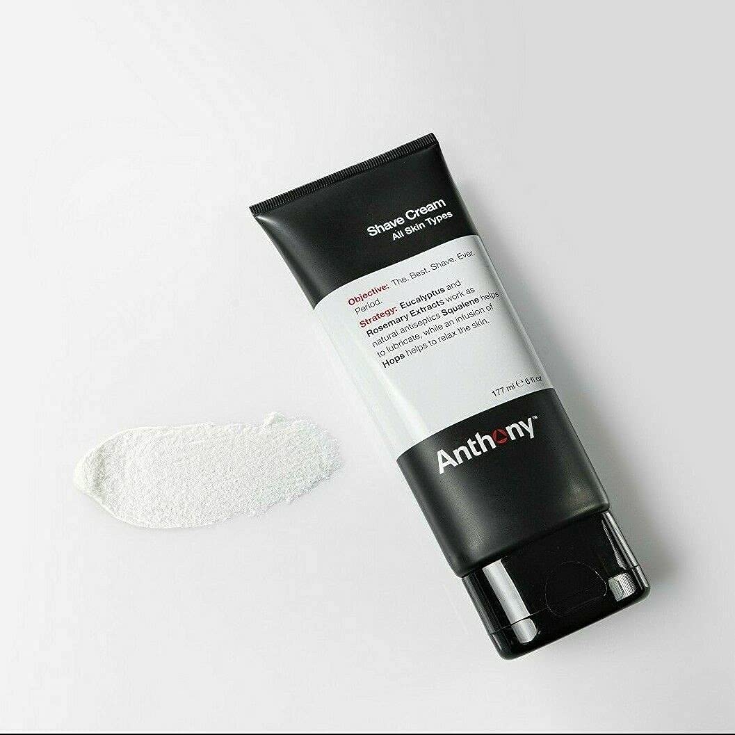 Anthony Shaving Cream Mens Sensitive Skin: Squalane, Eucalyptus, Spearmint and Rosemary Extracts, Help Soothe, Refresh, Cool, and Condition Your Skin for Shave 3 Fl Oz