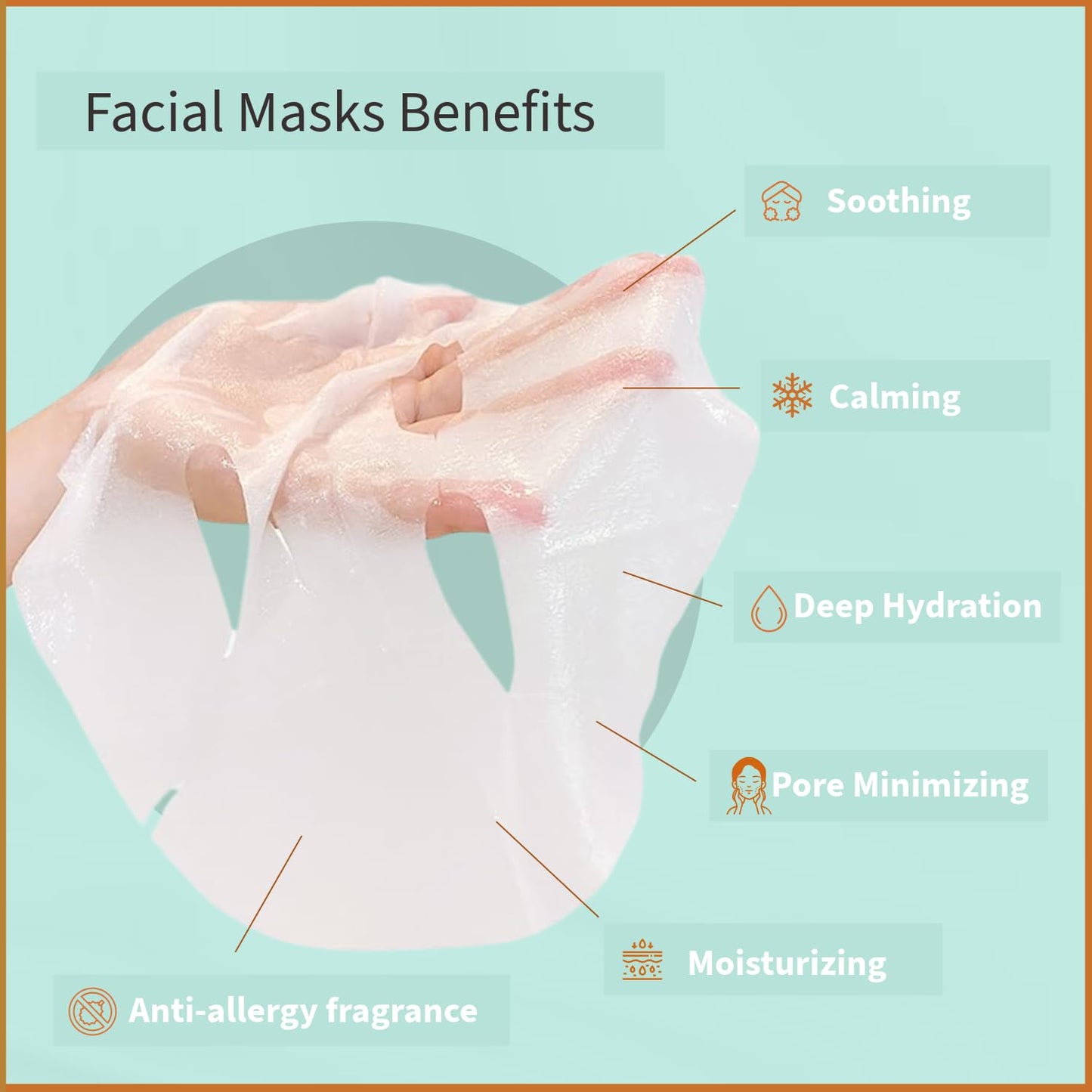 YoungMe Soothing Glam Facial Sheet Mask – 6-Pack | Hydrating & Moisturizing Korean Skin Care for Sensitive & All Skin Types