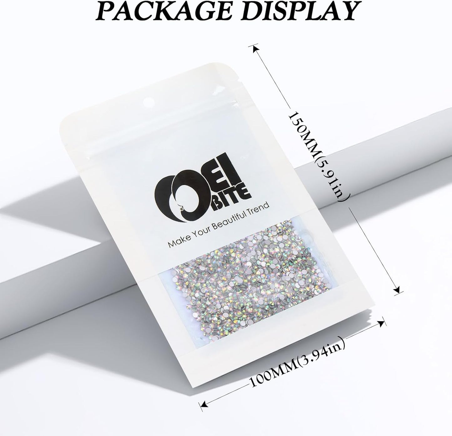 Crystal AB Flatback Rhinestones, Glass Rhinestones for Nail Art and Craft, Glue Fix, Loose Crystal Gemstones(Crystal AB, SS6, 2880pcs, 1.9-2.0mm)