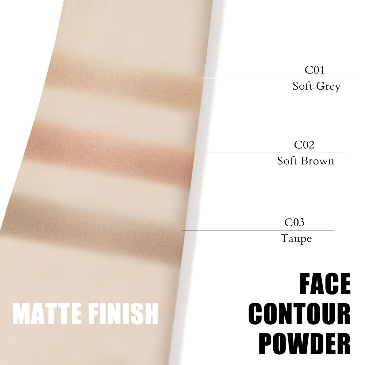 Contour Palette with Brush, Cream Contour Powder Palette Bronzer Powder Matte Bronzer Palette Cool Toned Contour Kit with Mirror for Face Sculpting Contour Makeup (#C03 Taupe)