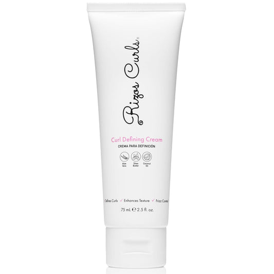 Rizos Curls Travel Curl Defining Cream, Enhance Waves, Curls & Coils, Soft Hold for Weightless Volume, Moisturizing for Frizz-Free Shine with Aloe Vera, Coconut Oil & Shea Butter, 2.5 oz