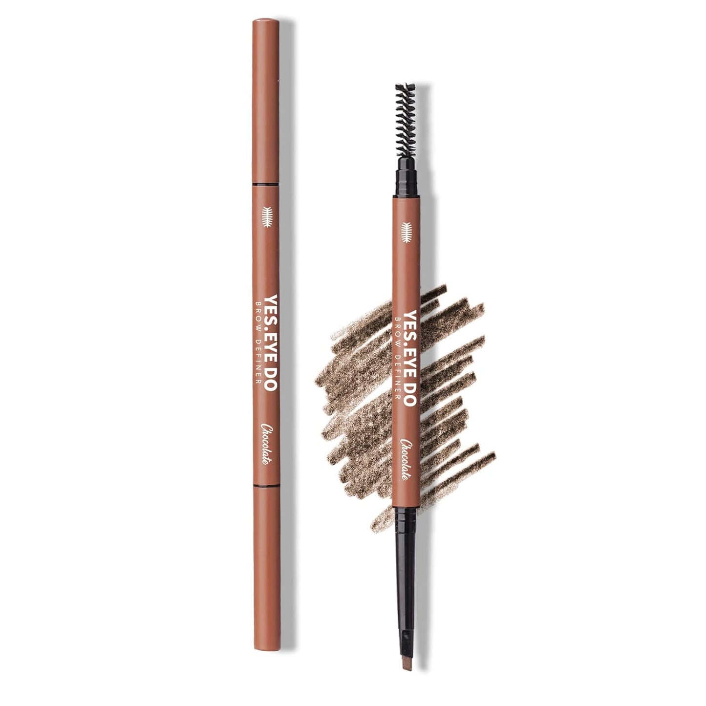 Dark Brown Eyebrow Pencils, Mechanical Brow Pen, Automatic Dual-sided Microfilling Eye Brow Makeup Pen for Brows Precise Defining Filling Sculpting, Longlasting Water-restistant,Chocolate YES.EYE DO