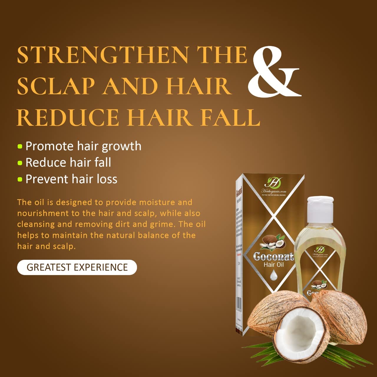 Coconut Hair Oil | Non-Sticky Hair Oil | For Deep Nourishment & Healthy Hair | Natural Hair Oil | 5 oz
