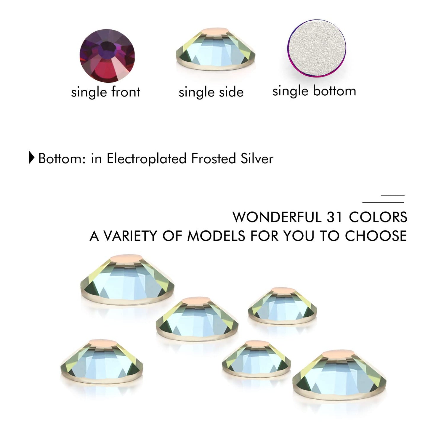 288Pcs Blue Blaze Crystal Rhinestones,Glass Flatback Rhinestones Gemstones for Nail Face Makeup Art Crafts Clothes Decoration -(SS30,6.5mm,Blue Blaze)