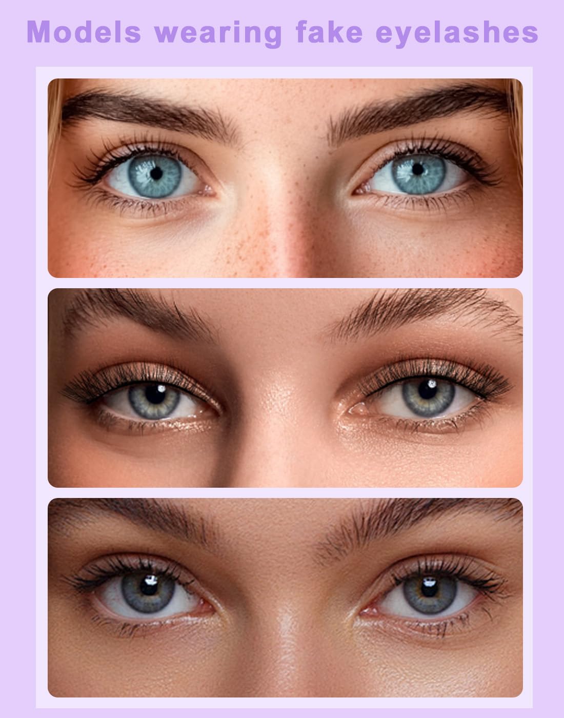 Classic Fake Eyelashes – 4-10mm Lash Extensions – Luxurious Natural Mink Lashes Eyelash Extensions – Comfortable and Easy to Apply – High-End Fiber Lashes for Superior Volume