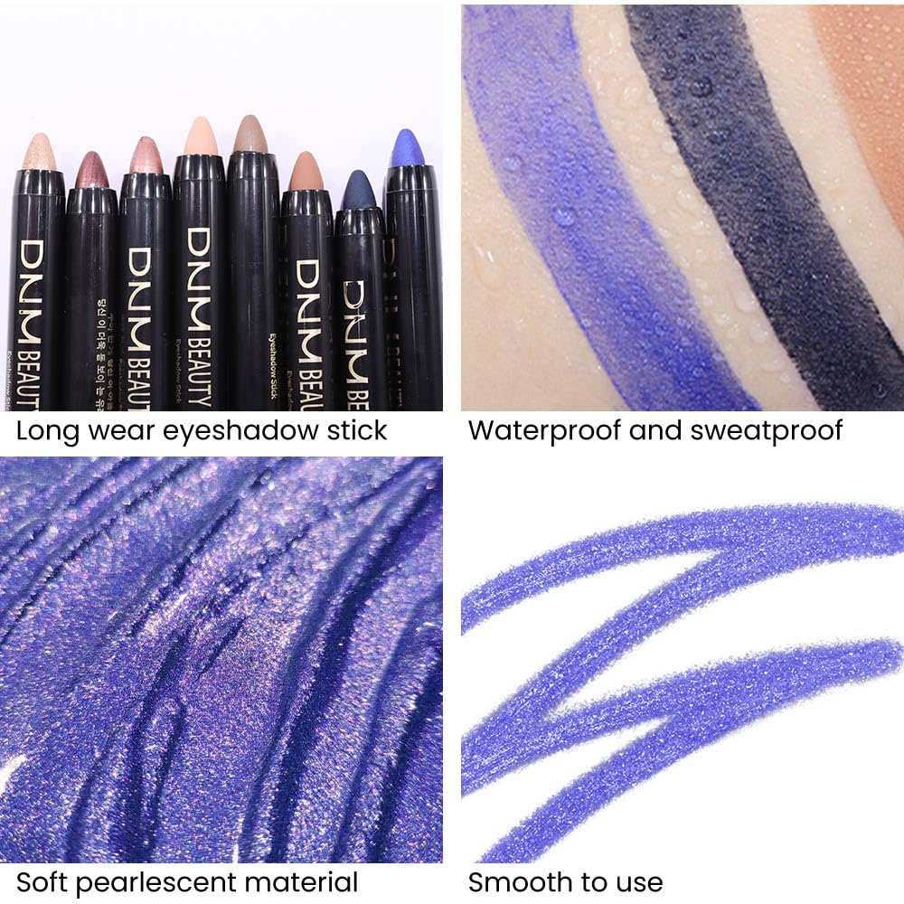 Kaely 2Pcs Cream Eyeshadow Sticks Set for Eyes Waterproof,Midnight Blue Shimmer & Blue Shimmer Matte Eye shadow Stick Pencil Pen Bulk sombras en crema para ojos 31+32