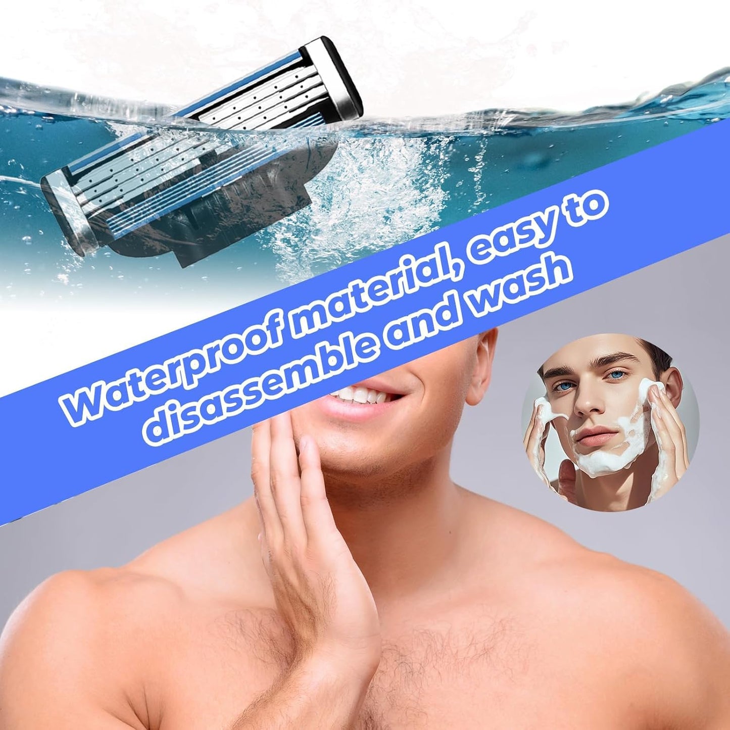 Razor Blades for Men - 24PCS Precision Compatible With Mach3 Razor Blades Refills for Men - Compatible With Mach 3 Razors, Dual Lubrication Blade for Close & Comfortable Shave.