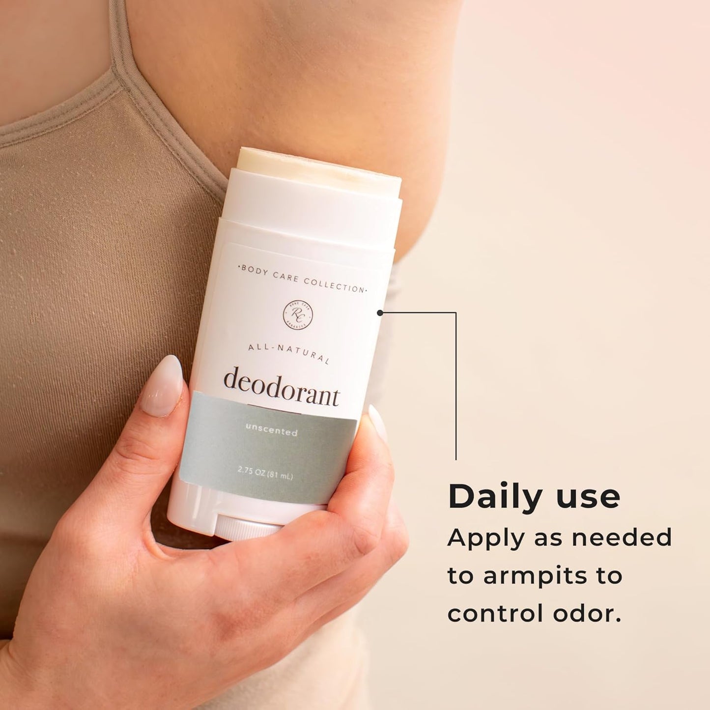 Rowe Casa Organics Unscented Natural Deodorant for Men and Women, Fragrance-Free and Paraben-Free Deodorant Stick with Therapeutic-Grade Essential Oils, 2 oz