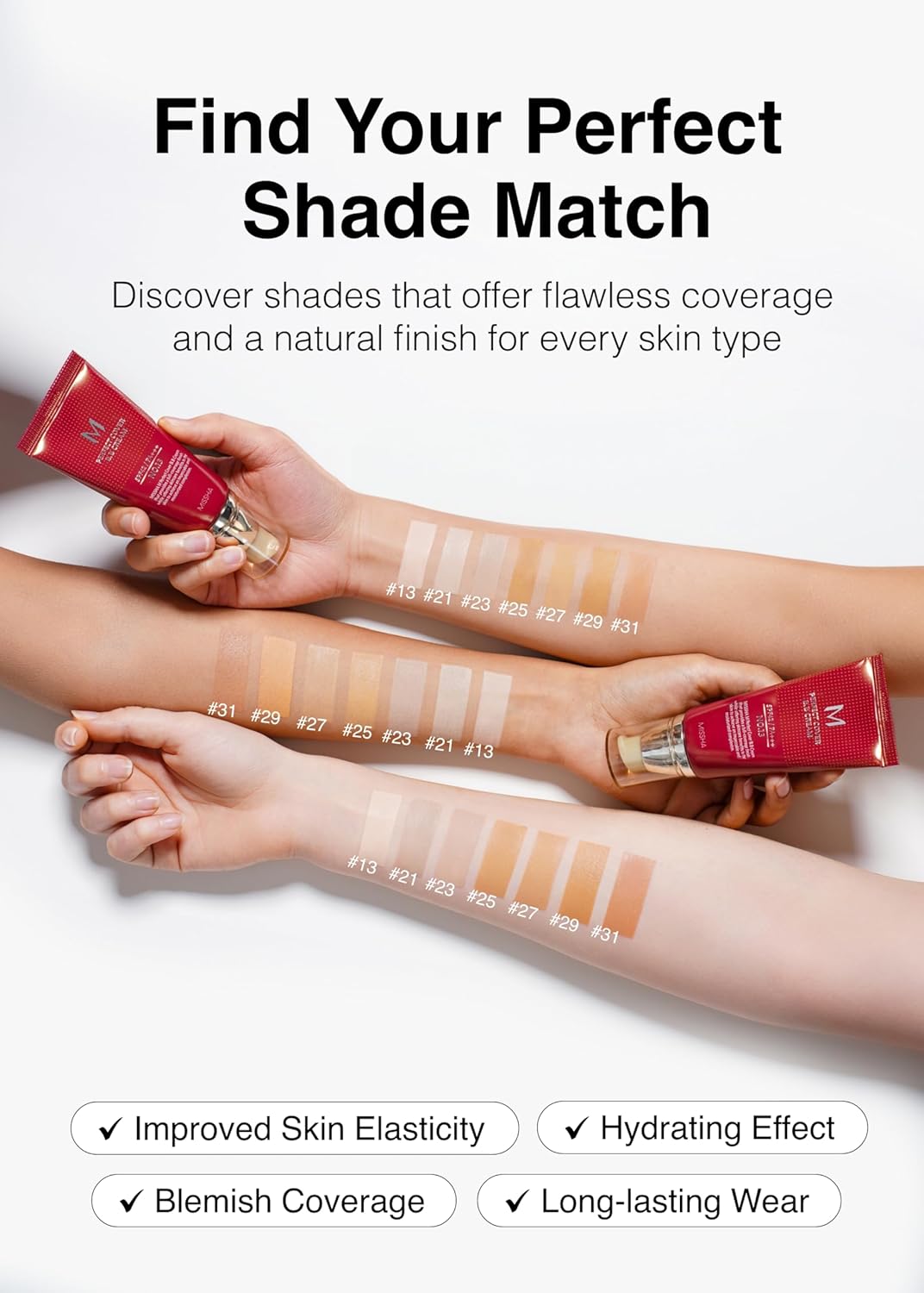 MISSHA M Perfect BB Cream No.25 Warm beige for light/medium with neutral skin tone SPF 42 PA +++ 1.69 Fl Oz - Tinted Moisturizer for face with SPF