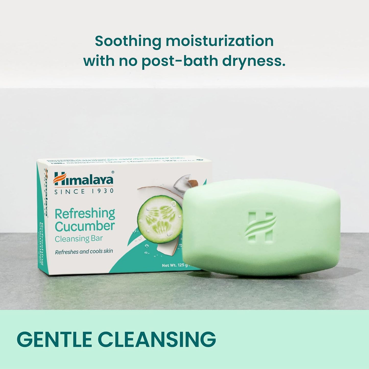 Himalaya Refreshing Cucumber Cleansing Bar, Face and Body Soap for Soft Skin, 4.41 oz, 6 Pack