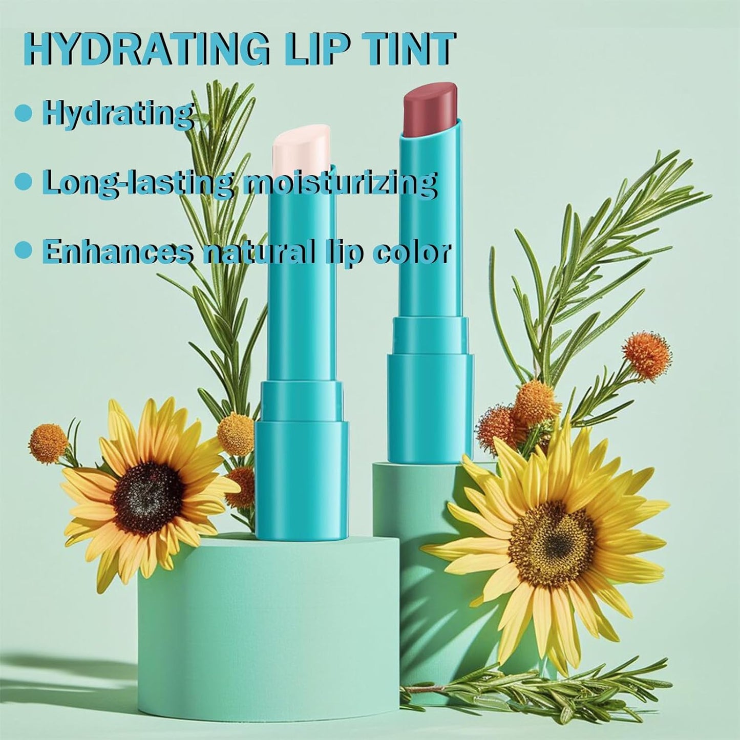 Lip Tint Hydrating, Moisturizing Lip Oil Balm, Long Lasting Waterproof Lip Gloss Non-Stick Cup Lipstick Set, Natural Ingredients Strong Moisturizing Lipstick (Peach Coral)
