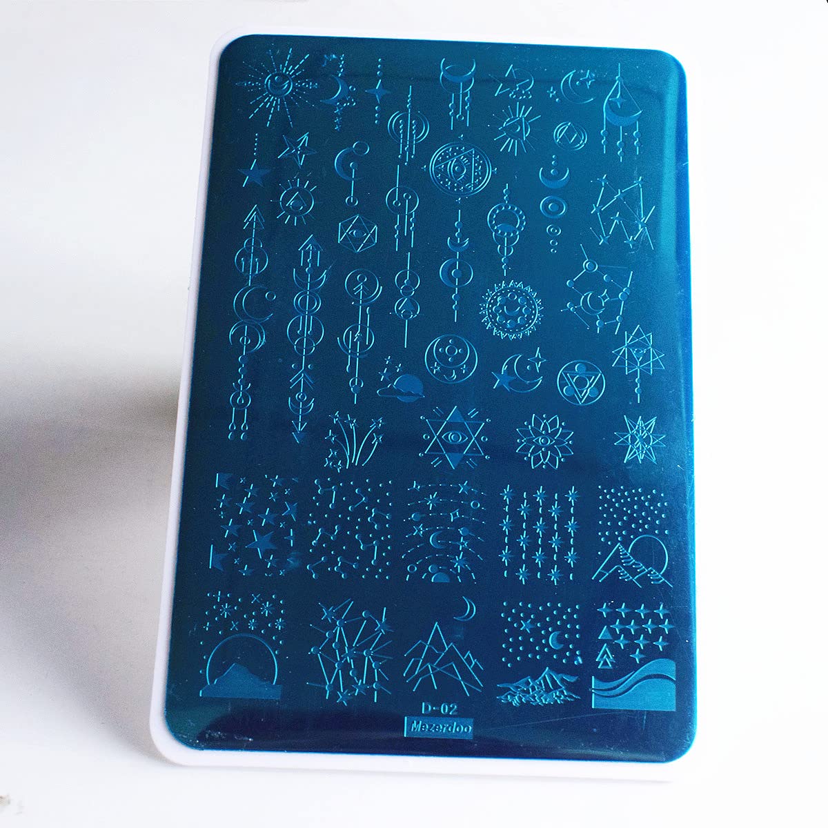 Starry Star Moon Design Stamping Plates Nail Art Kit 2pcs Galaxy Night Sky Large Nail Stamp Plates Templates Space Planet Nail Stamper Plate Heart Sun Geometry Printing Stencils Reusable Tools